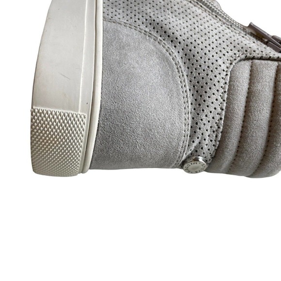 Steve Madden Gray Suede high top lace up side zip womens tennis shoes size 6.5 - Picture 10 of 16